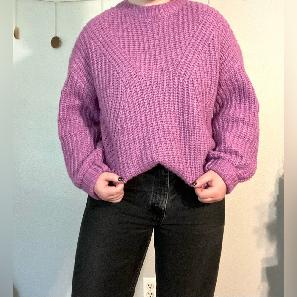 purple spring sweater